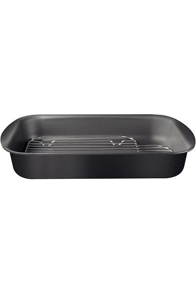 TRAMONTINA Since 1911, Made In Brazil - Brazil Graphite 34cm 4.9l Aluminum Deep Roasting Pan With Grill