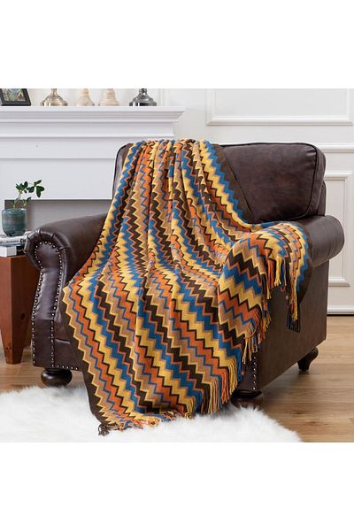 COOYA Bohemian Throw Blankets, Soft Cozy Lightweight Fall Throw Blanket with Tassels