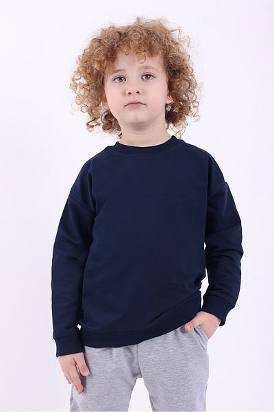 Lovexi Детски суитшърт Oversize Basic Seasonal в тъмносин цвят