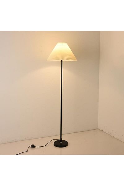 COOYA Floor Lamp, 3 Color Temperatures, with Fabric Lampshade & Foot Switch, for Bedroom, Office