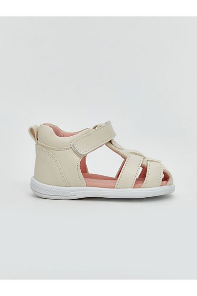LC Waikiki Beige Velcro Baby Girl Sandals