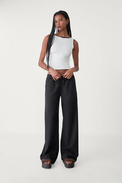 Stradivarius Linen blend drawstring trousers