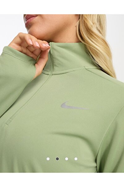Nike Womens Dri Fit Pacer Half Zip Top Long Sleeve Green Women's Running Top