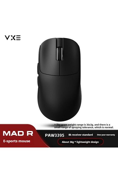 Choice ماوس الألعاب الرياضية الإلكترونية الجديد من Vxe Mad R/R Major 8K Paw3395/3950 ثنائي الوضع غير مسامي وخفيف الوزن