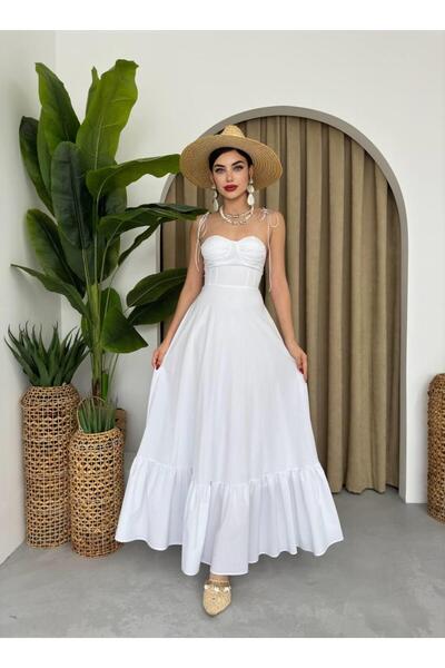 conconmoda Poplin Kiloş Uzun Elbise