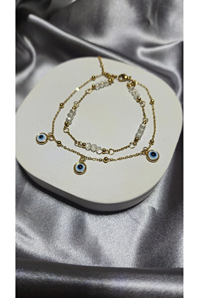 Arus Anklet with Evil Eye Bead Detail