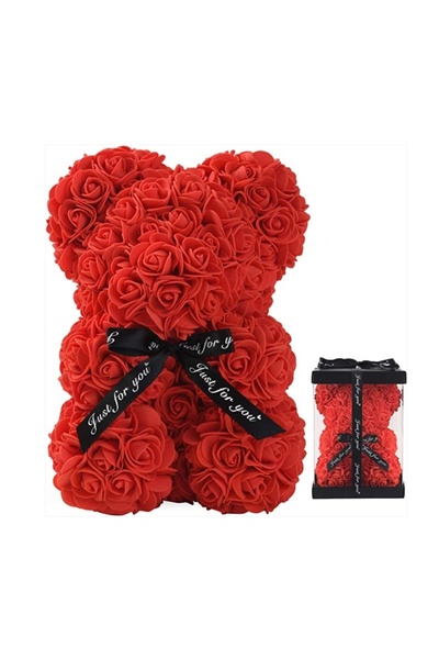 Choice 1 قطعة من زهور الرغوة الاصطناعية على شكل دب وردي أحمر، هدايا إبداعية ر...