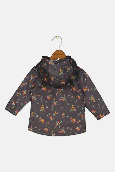 Body Glove Toddlers Girl All Over Print Hooded Jacket, Grey