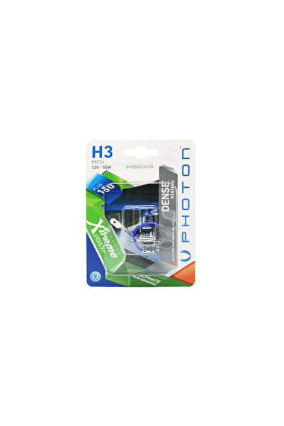Photon H3 12v 55w Xtreme Vision %150 Fazla Işık Tekli Blister Ampul