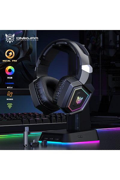 Choice Black Onikuma Gt806 2.4ghz Wireless Gaming Headset Hifi Sound Quality Pclaptop With Microphone Noise