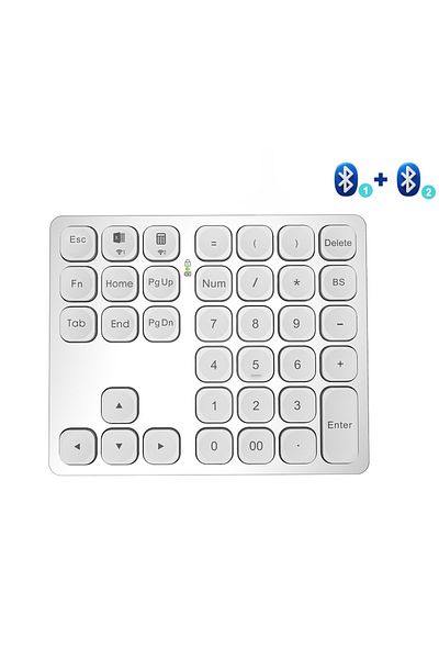 Choice Bluetooth White Bow Dual Bluetooth Numeric Keyboard Rechargeable Wireless Number Numpad For Ipad Lap