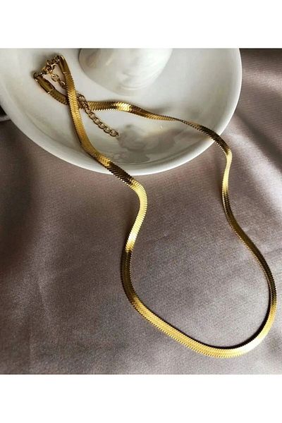stainles steel قلادة سلسلة من الفولاذ الإيطالي باللون الذهبي