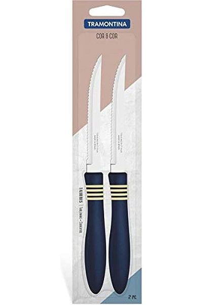TRAMONTINA Since 1911, Made In Brazil - Cor&cor 2 Pieces Steak Knife Set With Stainless Steel Blade