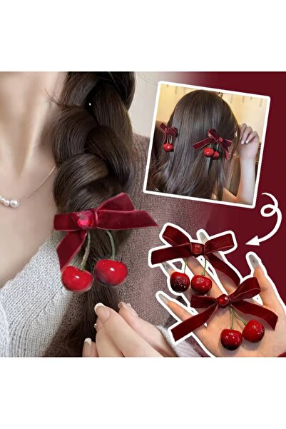 GÜLPEŞE Cherry Buckle - Red Velvet Bow