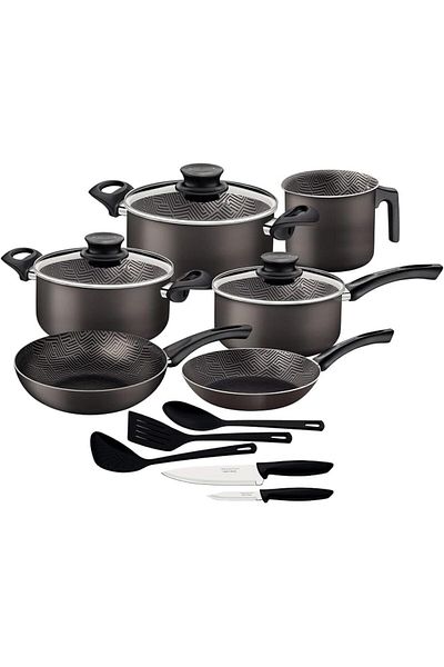 TRAMONTINA Since 1911, Made In Brazil - Paris 14 Pieces Graphite Aluminum Cookware Set