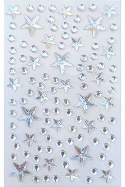 karinabest Autocolant Star Stone Păr alb strălucitor, piatră pentru față, ung...