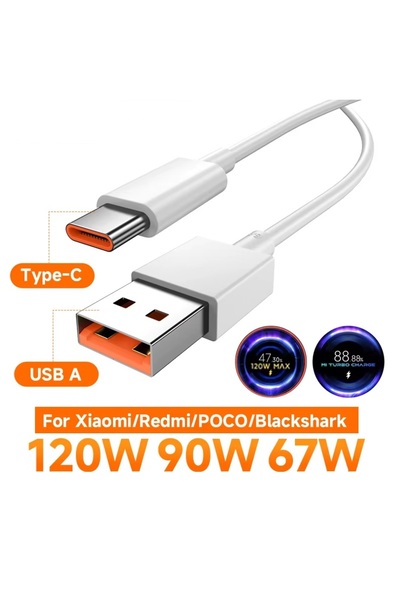 Fodos Xiaomi Şarj Kablosu 6a Type C Turbo Charge Xiaomi 11T /  Xiaomi 11T Pro