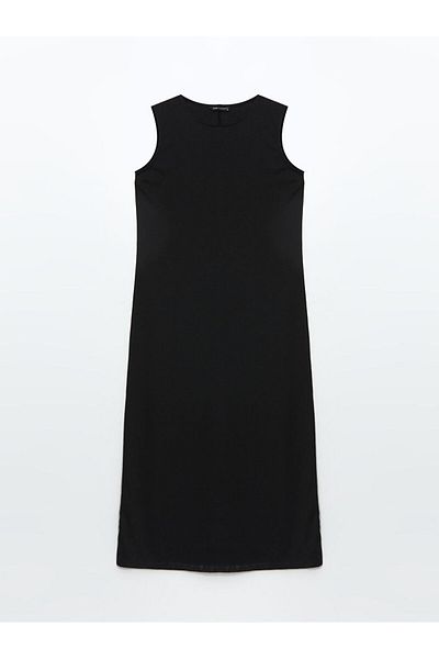 LC Waikiki Lcw Modest Black Bicycle Collar A-Line Women Dress