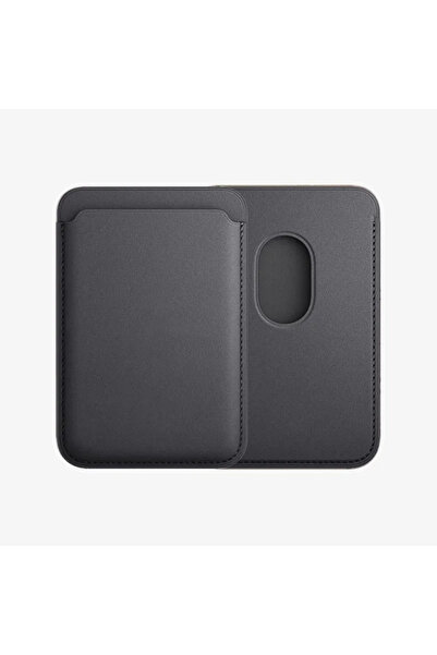 Choice حامل بطاقات مغناطيسي من الجلد الأسود FineWoven من Macsafe لهاتف Magsaf...