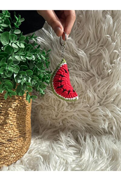 İkizlerin Dünyası Örme Karpuz Anahtarlık