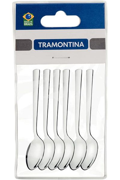 TRAMONTINA Since 1911, Made In Brazil - Oslo 6 Pieces Stainless Steel Coffee Spoon Set With High Gloss Finish