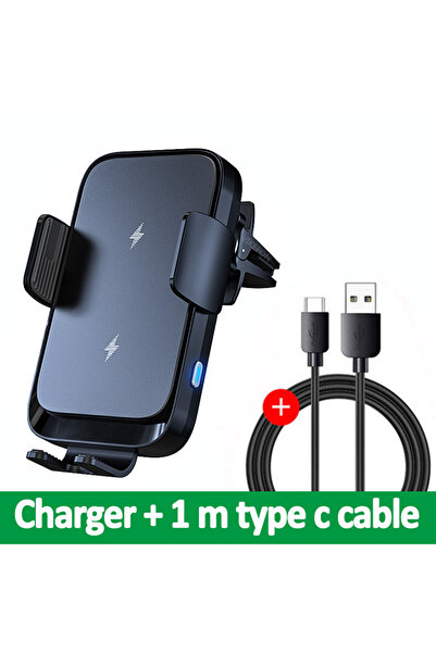 Choice شاحن سيارة لاسلكي أسود اللون، حامل هاتف للسيارة بملف مزدوج، متوافق مع ...