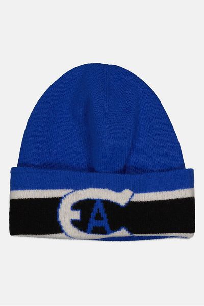 Emporio Armani Men Textured Beanie, Blue Combo