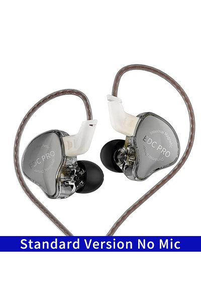 KZ Gray No Mic New Edc Pro Hifi 3.5mm Aux Wired Earphone Dynamic High Performance Monitor In-ear Ear