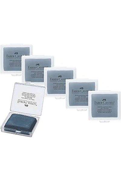 Mustore Artists 6 Pack Dough Rubber Erasers, Art Eraser Castell, Gray (6)