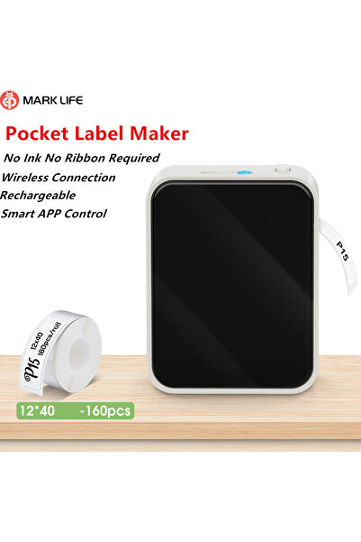 Choice1 white Marklife P15 Wireless Bluetooth Label Printer Portable Thermal ...