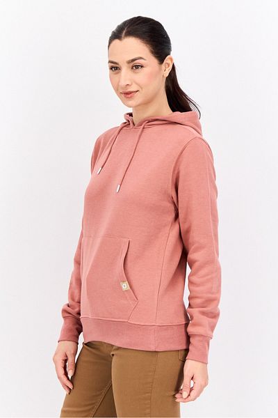 Juice Women Hooded Plain Sweatshirt, Peach
