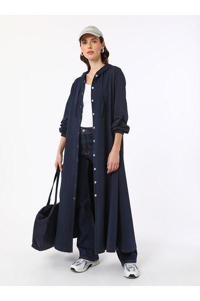 Benin Soft Touch Hooded Cap / Topcoat - Navy Blue - Benin