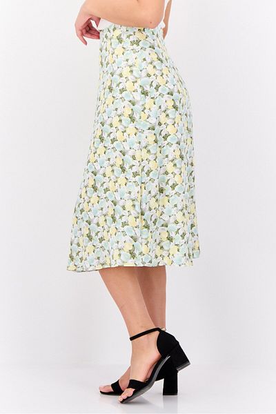 Steve Madden Women Floral Print Midi Skirt, Multicolor