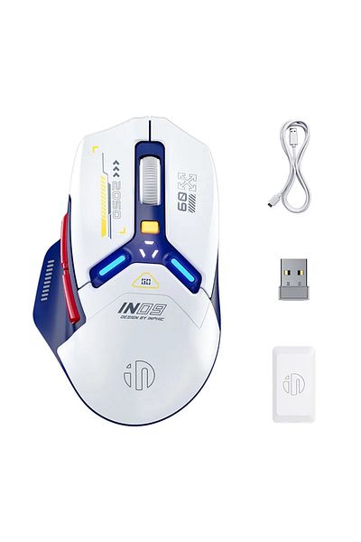 Choice Blue And White Inphic In9 Wireless Gaming Mouse Rechargeable Paw3325 Bluetooth Mouse Rgb Lighting Ef