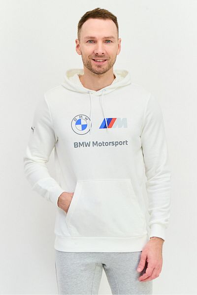 Puma x BMW Motorsport Men Sportswear Fit Long Sleeve Outdoor Hooded Sweatshirt, White