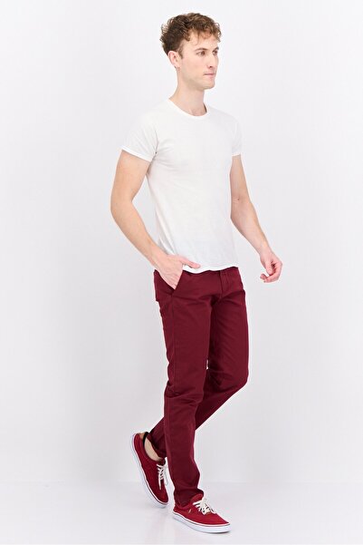 Gant Men Slim Fit Solid Chino Pants, Maroon