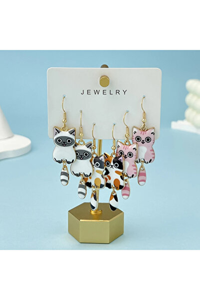 Choice AEH70099 3 أزواج أقراط متدلية جديدة وممتعة ولطيفة من سبائك المينا على ...