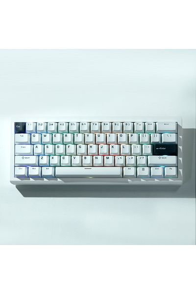 Choice WHITE GMK61 mechanical keyboard Hot Swap RGB backlight Gasket Structure with Bluetooth/2.4Ghz/Type-C