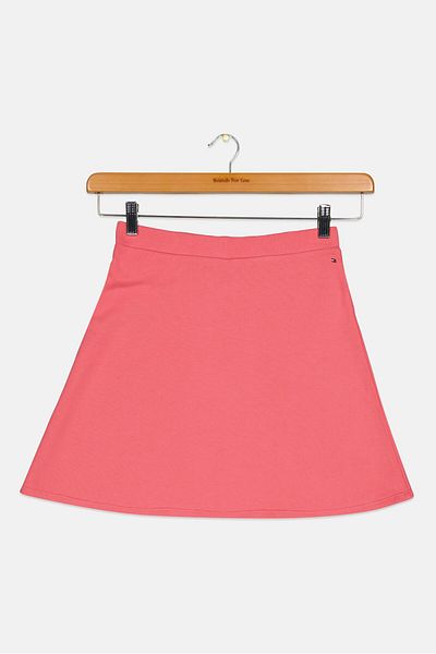 Tommy Hilfiger Kids Girl Embroidered Logo Mini Skirt, Pink