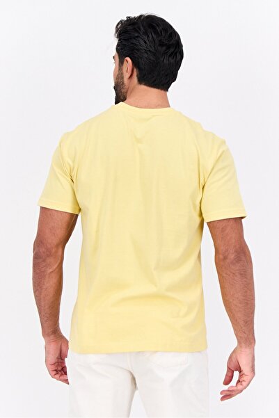 GAP Men Crew Neck Short Sleeve Plain T-Shirts, Yellow