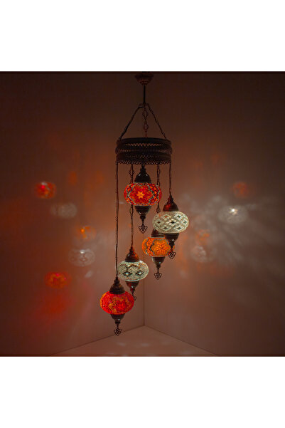 mosland home 13 Çeşit , Mozaik Lamba 5'li Osmanlı Otantik Renkli Camlı El Yap...
