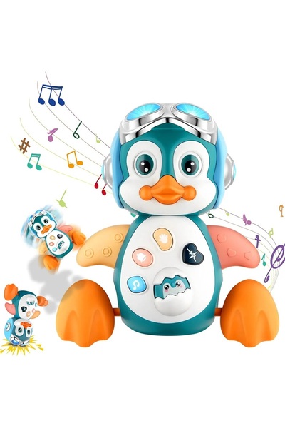 Choice 1pcs Baby Crawling Toys Musical Penguin Infant Moving Walking Dancing Toys with Light Toddler Intera