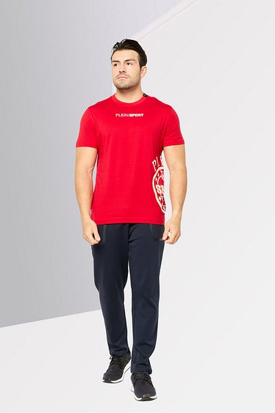 Plein Sport Men Sportswear Fit Short Sleeves Outdoor T-shirt, Red