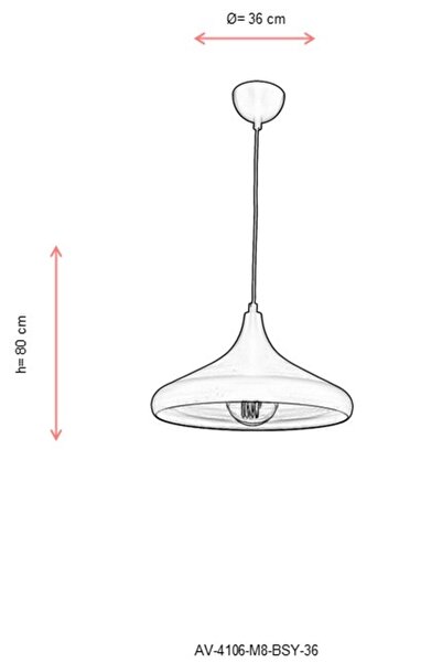 Avonni Av-4106-m8-bsy-36 Siyah Boyalı Modern Avize E27 Metal 36cm