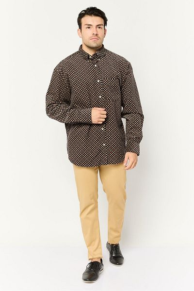 Gant Men Relaxed Fit Allover Print Long Sleeves Casual Shirt, Blue Combo