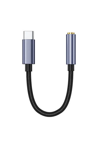 Choice محول USB C إلى مقبس سماعة رأس أنثى مقاس 3.5 مم باللون الرمادي الفضائي من النوع C إلى محول دونجل صوت Aux لهاتف Samsung