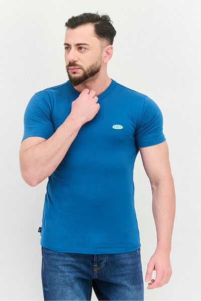Vans Men Crew Neck Short Sleeve Brand Logo T Shirt, Teal Blue