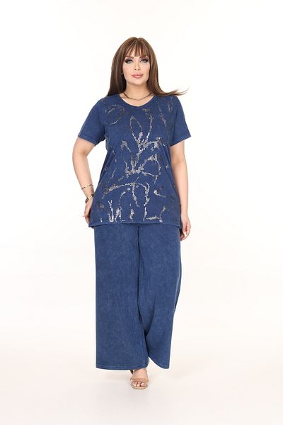 özle fashion Floral Printed Plus Size Bottom Top Set
