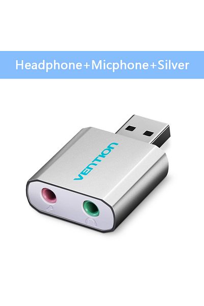 Choice بطاقة صوت VAB-S13 Vention Mini USB بطاقة صوت USB إلى 3.5 مم Femal بطاقة صوت خارجية مع رؤوس ميكروفون