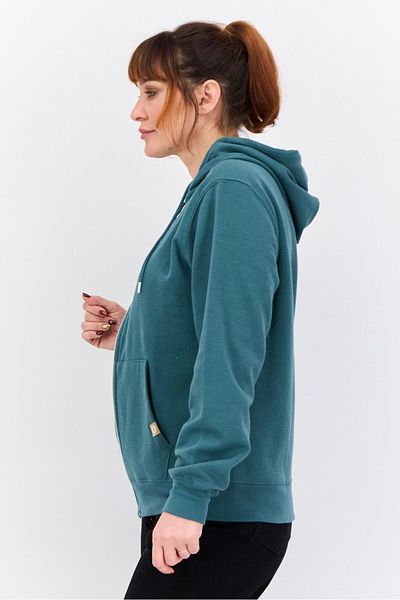 Juice Women Hooded Long Sleeves Solid Full Zip Sweatshirt, Sage Green